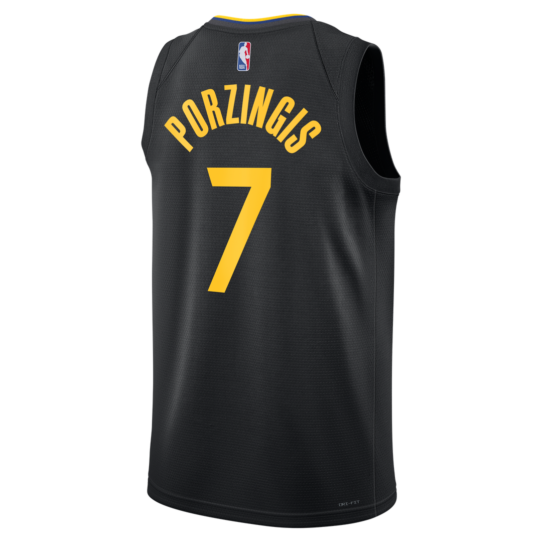 Kristaps Porzingis | Golden State Warriors | Unisex Swingman Jersey - Statement Edition - Black