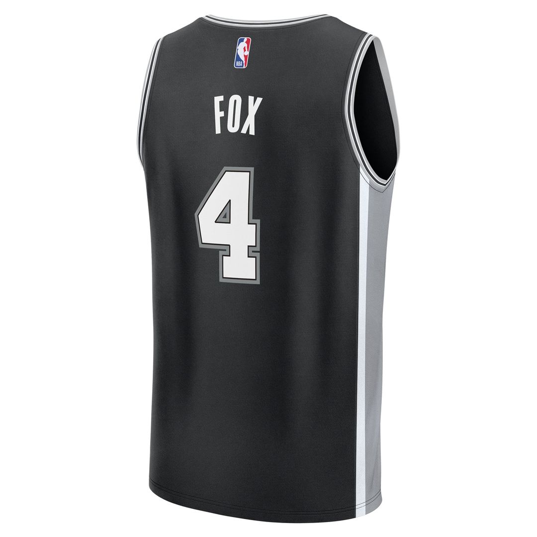 De'Aaron Fox | San Antonio Spurs | Fast Break Replica Player Jersey - Icon Edition - Black