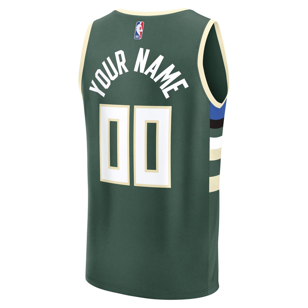 Milwaukee Bucks | Youth Fast Break Custom Replica Jersey - Black - Statement Edition
