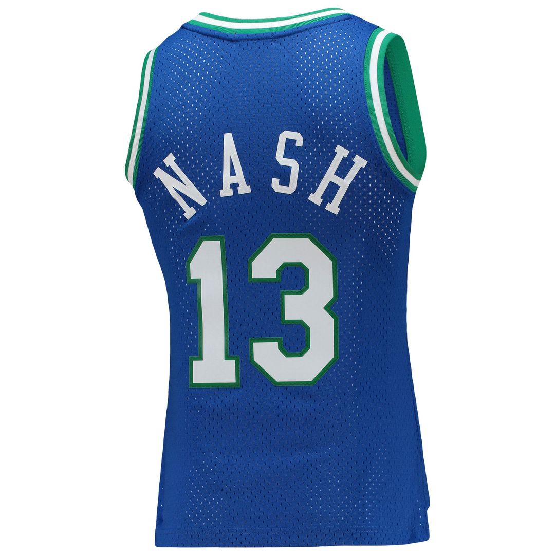 Steve Nash | Dallas Mavericks | Women's 1998/99 Hardwood Classics Swingman Jersey - Blue