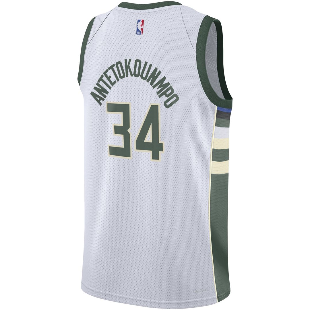 Giannis Antetokounmpo | Milwaukee Bucks | Youth Swingman Jersey - Association Edition - White