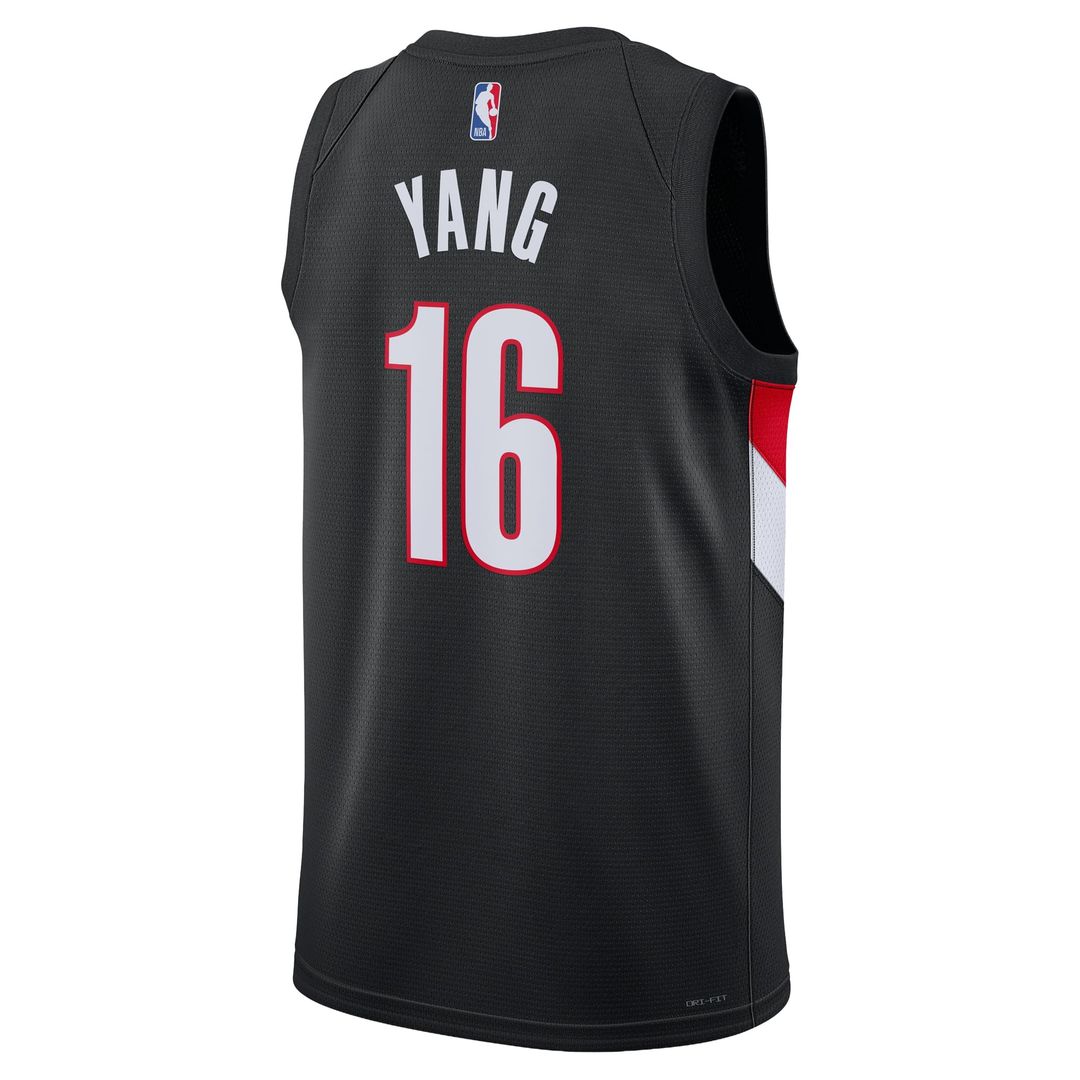 Yang Hansen | Portland Trail Blazers | Unisex Swingman Jersey - Icon Edition - Black