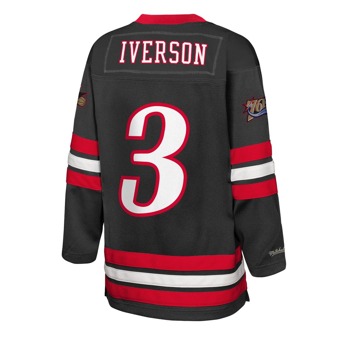 Allen Iverson | Philadelphia 76ers | Youth Maxxed Out 2.0 Fashion Hockey Jersey - Black