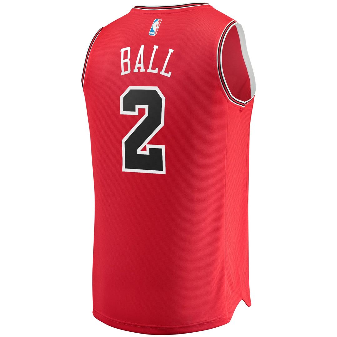 Lonzo Ball | Chicago Bulls | Youth Fast Break Road Replica Jersey - Icon Edition - Red