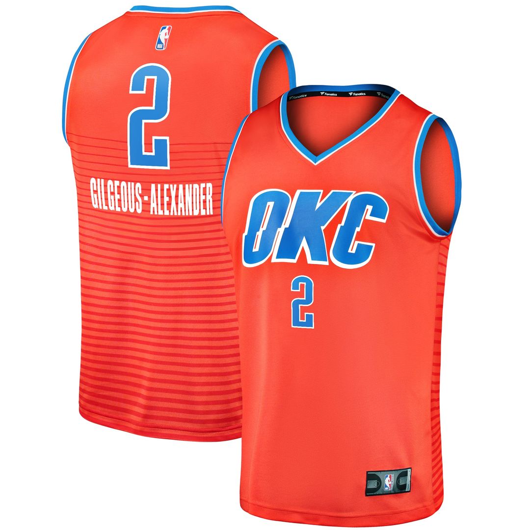 Shai Gilgeous-Alexander | Oklahoma City Thunder | Fast Break Player Jersey - Statement Edition - Orange