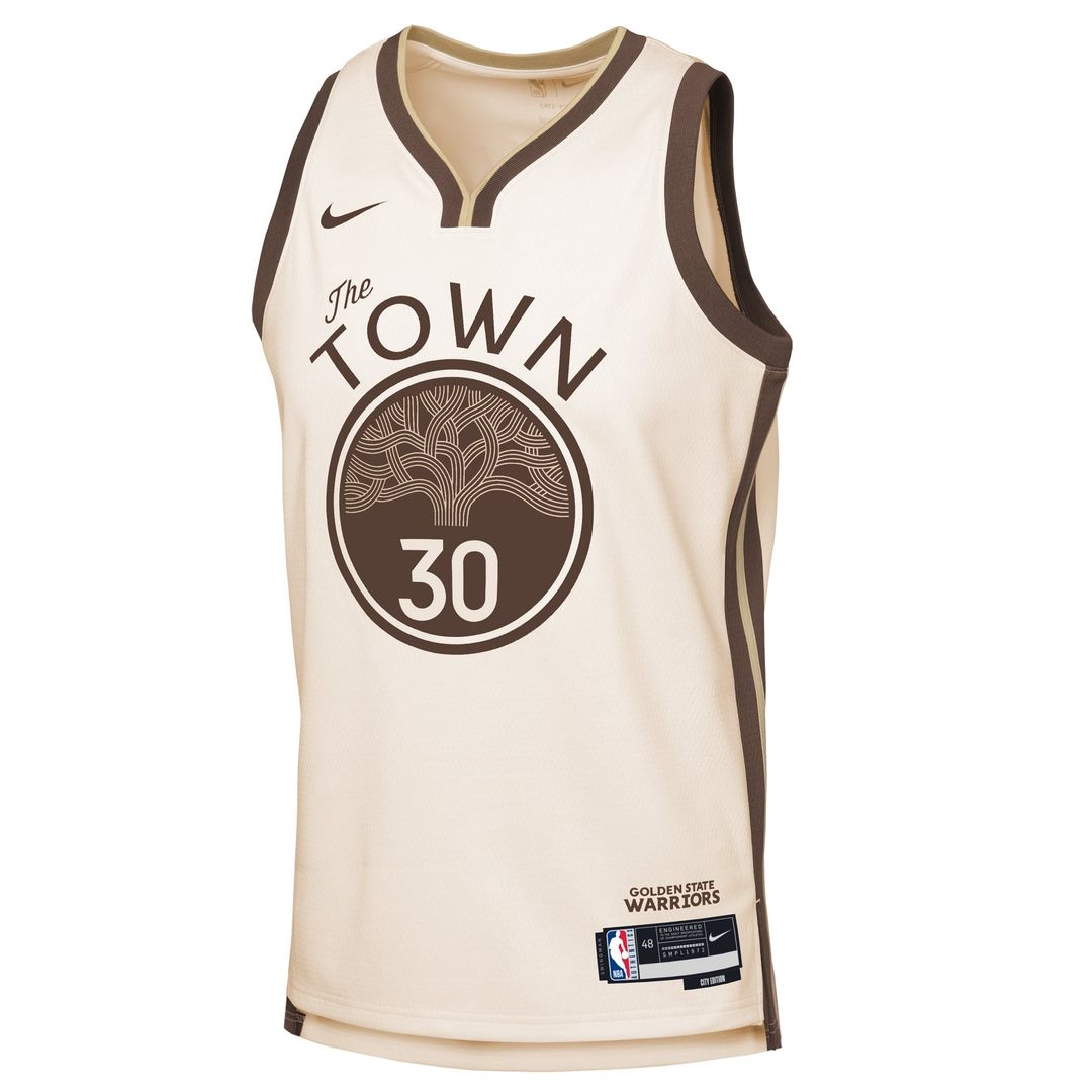 Stephen Curry | Golden State Warriors | Youth 2025/26 City Edition Swingman Jersey - Tan