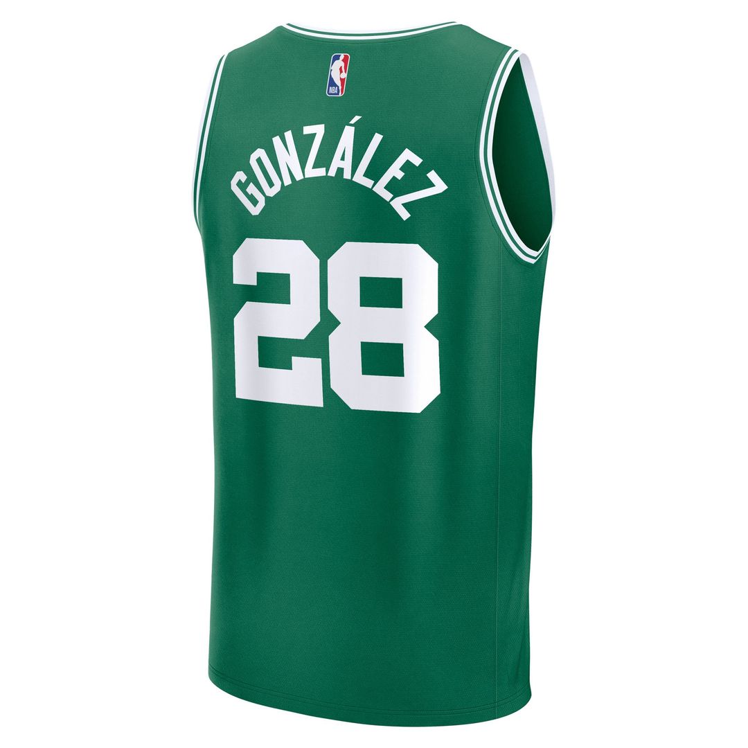 Hugo Gonzalez | Boston Celtics | Youth 2025 NBA Draft First Round Pick Fast Break Replica Jersey - Icon Edition - Kelly Green