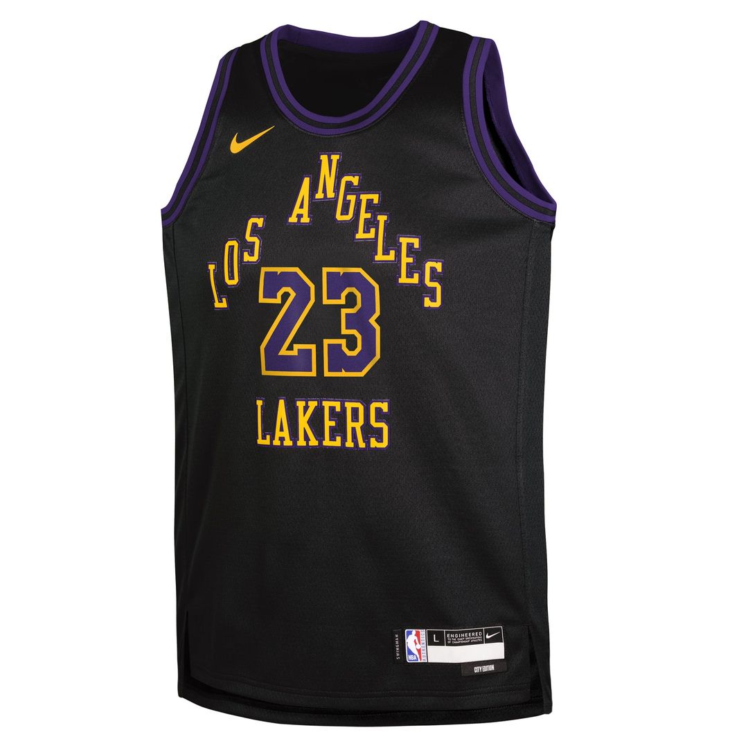 LeBron James | Los Angeles Lakers | Youth 2025/26 City Edition Swingman Jersey - Black