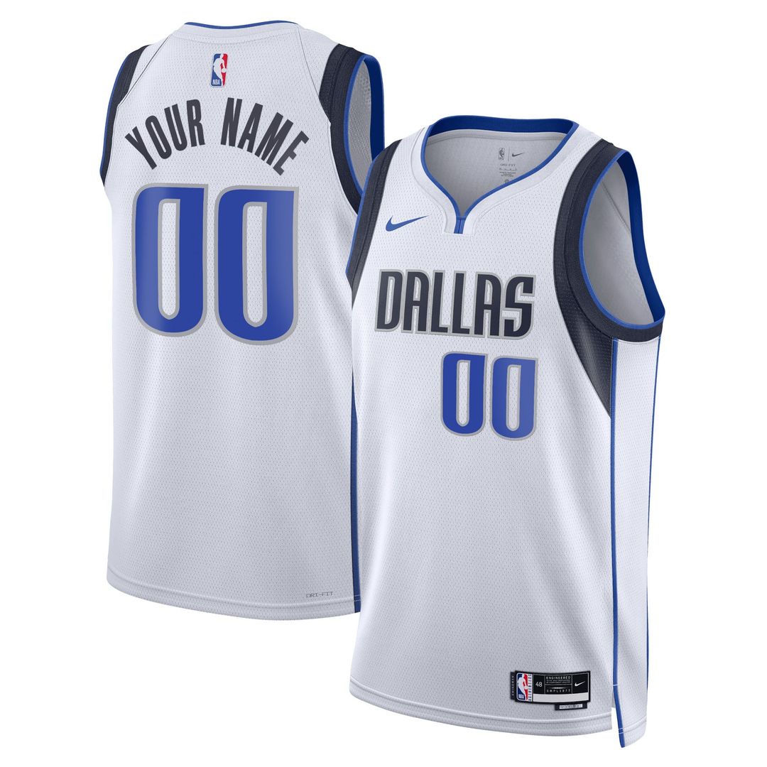 Dallas Mavericks | Unisex Swingman Custom Jersey White - Association Edition