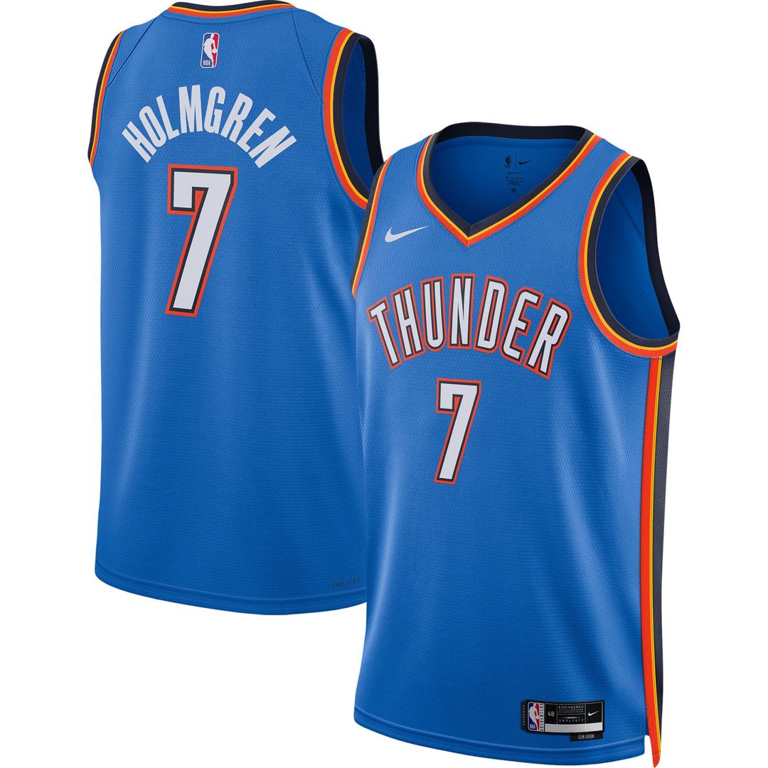 Chet Holmgren | Oklahoma City Thunder | Unisex 2022 NBA Draft First Round Pick Player Swingman Jersey - Icon Edition - Blue
