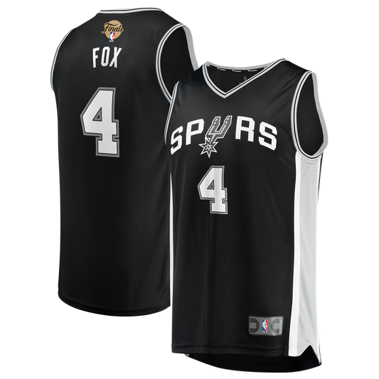 De'Aaron Fox | San Antonio Spurs | 2026 NBA Finals Patch Fast Break Jersey - Icon Edition - Black
