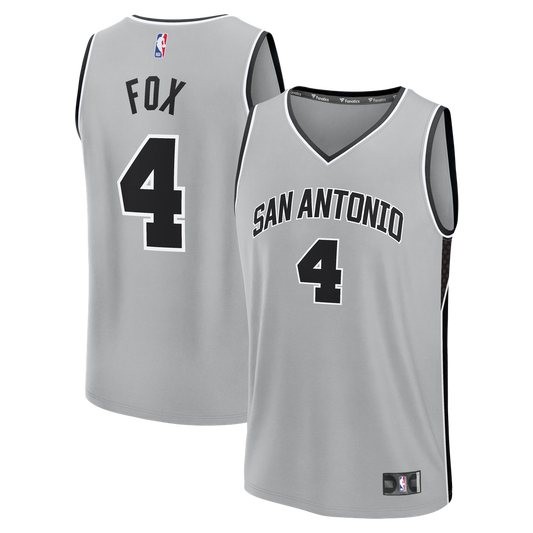 De'Aaron Fox | San Antonio Spurs | Youth Fast Break Jersey - Statement Edition - Silver