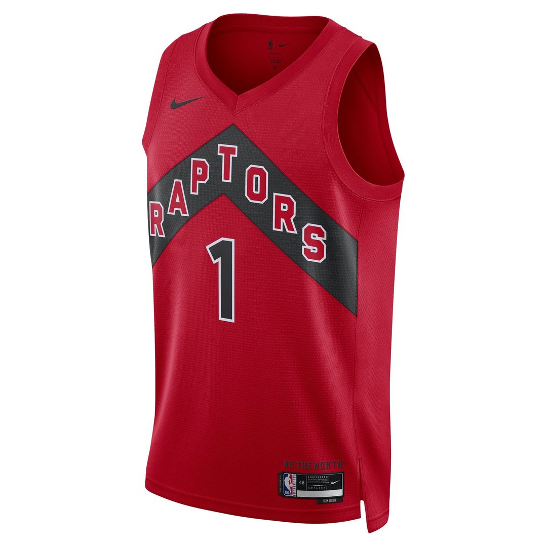 Gradey Dick | Toronto Raptors | Unisex Swingman Player Jersey - Icon Edition - Red