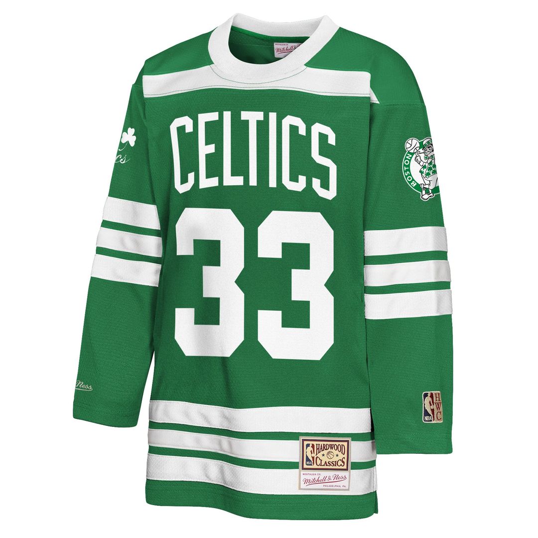 Larry Bird | Boston Celtics | Youth Maxxed Out 2.0 Fashion Hockey Jersey - Kelly Green