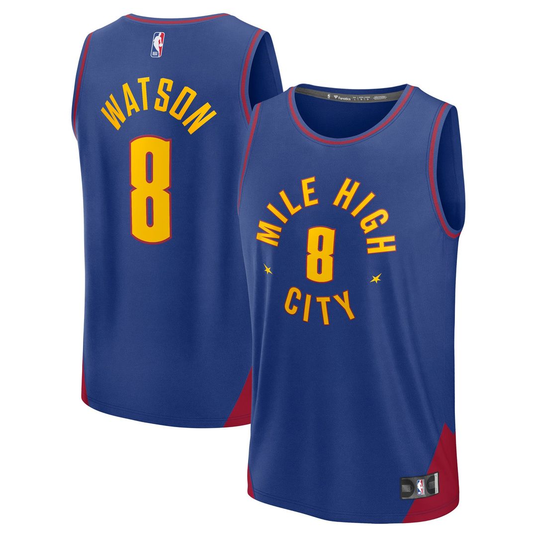 Peyton Watson | Denver Nuggets | Fast Break Replica Player Jersey - Statement Edition - Blue