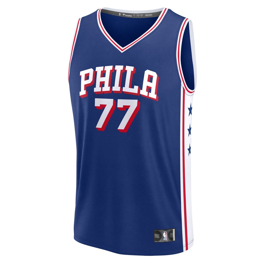 V. J. Edgecombe | Philadelphia 76ers | Youth 2025 NBA Draft First Round Pick Fast Break Replica Jersey - Icon Edition - Royal