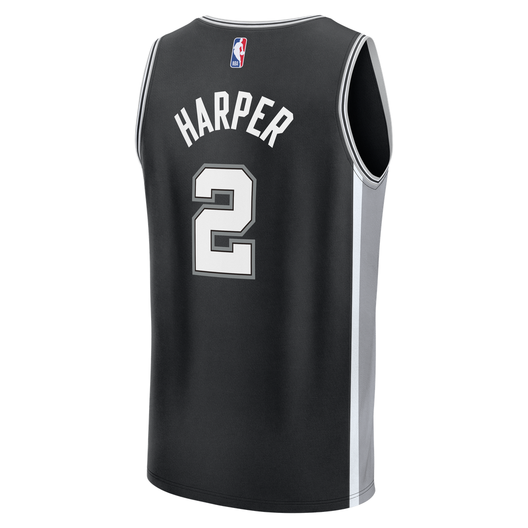 Dylan Harper | San Antonio Spurs | Fast Break Jersey - Black - Icon Edition