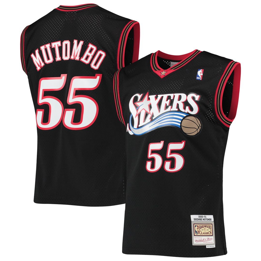 Dikembe Mutombo | Philadelphia 76ers | Hardwood Classics Swingman Jersey - Black