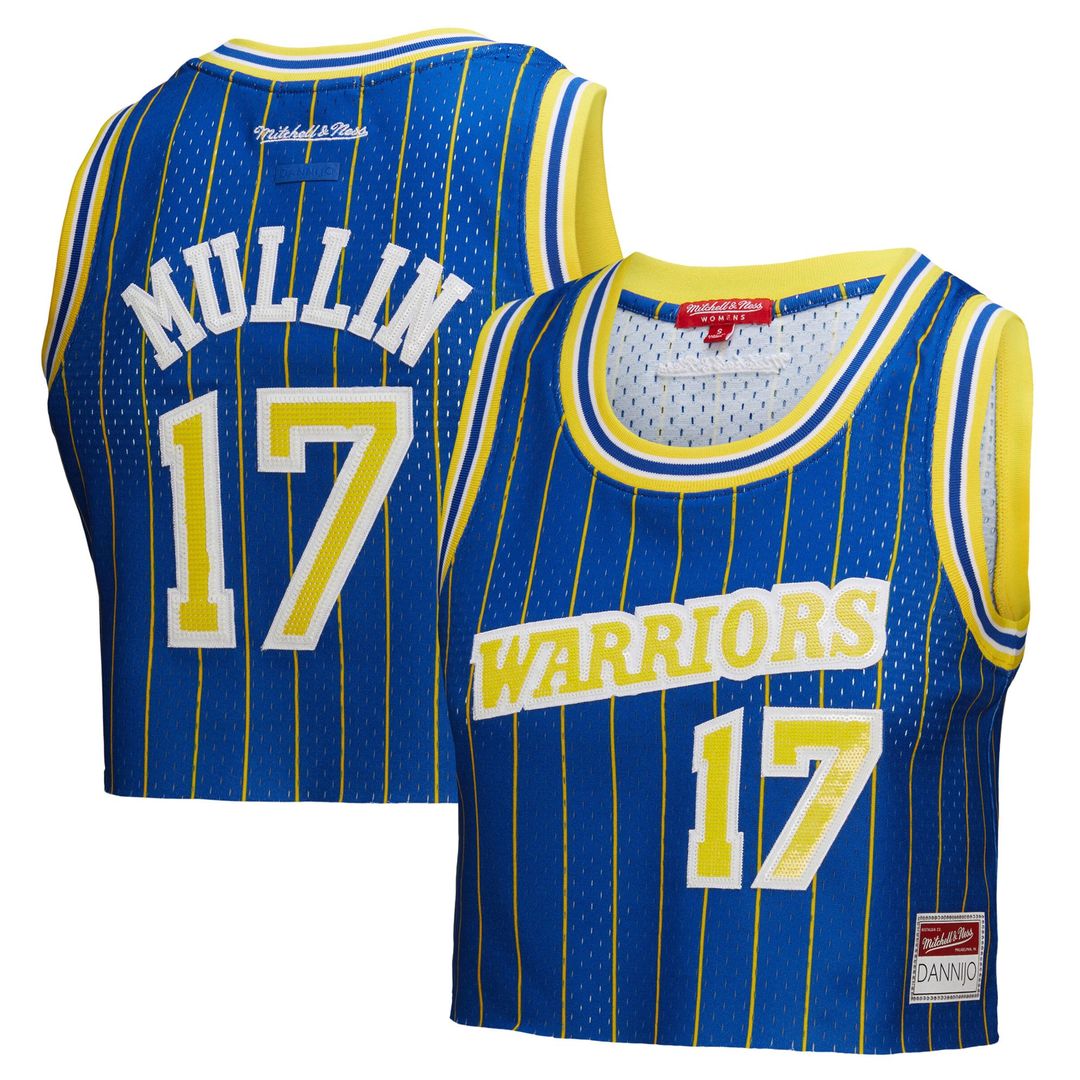 Chris Mullin | Golden State Warriors | DANNIJO Women's Fashion Cropped Basketball Jersey - Royal