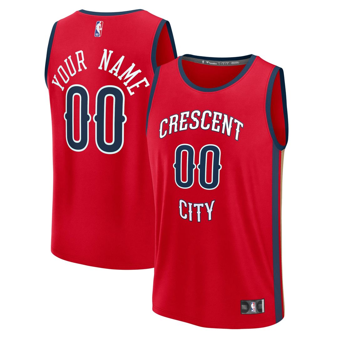 New Orleans Pelicans | Youth Fast Break Custom Replica Jersey - Red - Statement Edition