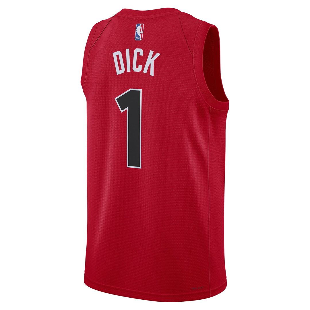 Gradey Dick | Toronto Raptors | Unisex Swingman Player Jersey - Icon Edition - Red