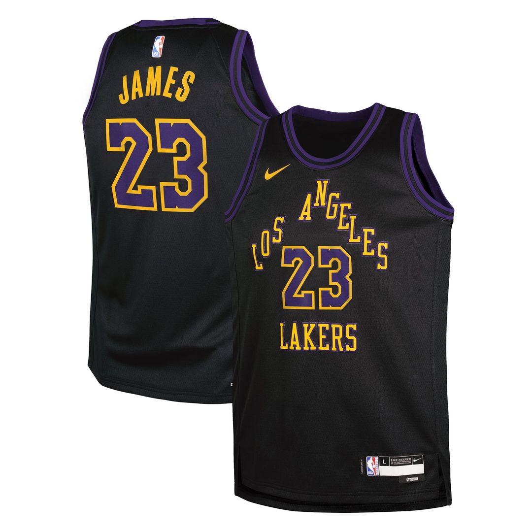 LeBron James | Los Angeles Lakers | Youth 2025/26 City Edition Swingman Jersey - Black