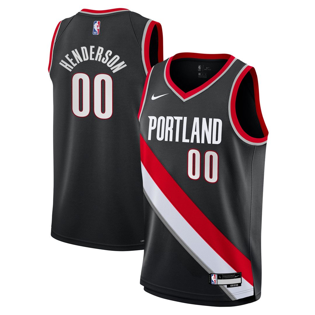 Scoot Henderson | Portland Trail Blazers | Youth Swingman Jersey - Icon Edition - Black