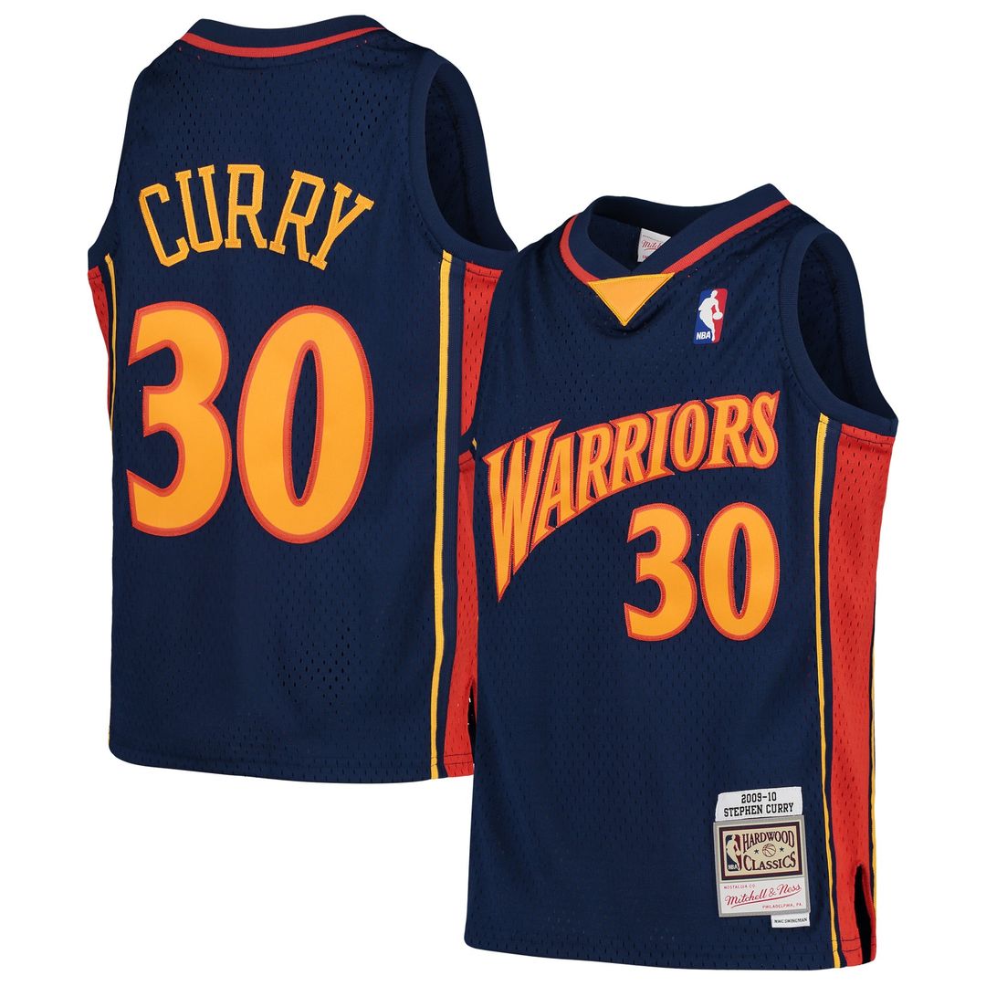 Stephen Curry | Golden State Warriors | Youth 2009 - 10 Hardwood Classics Swingman Throwback Jersey - Navy