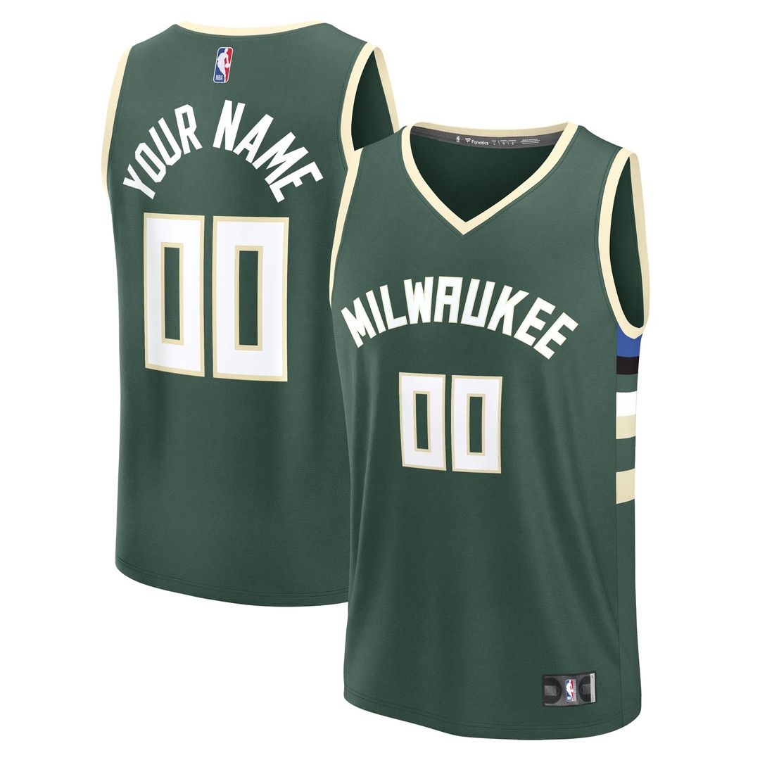 Milwaukee Bucks | Youth Fast Break Custom Replica Jersey - Black - Statement Edition