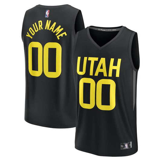 Utah Jazz | Youth Fast Break Replica Custom Jersey - Statement Edition - Black