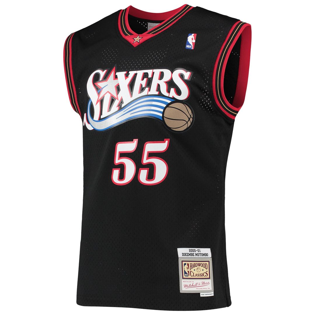 Dikembe Mutombo | Philadelphia 76ers | Hardwood Classics Swingman Jersey - Black