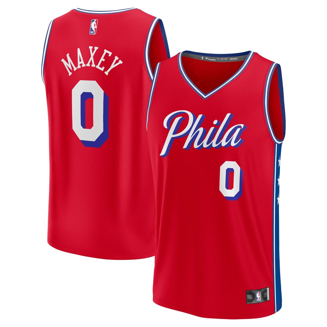 Tyrese Maxey | Philadelphia 76ers | Youth Fast Break Player Jersey - Statement Edition - Red