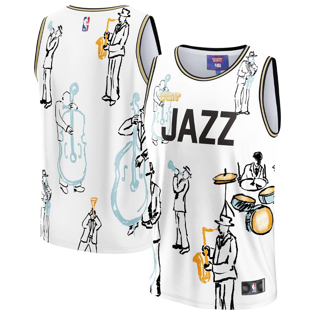 NBA & KidSuper Studios by | Utah Jazz | Unisex Hometown Jersey - White