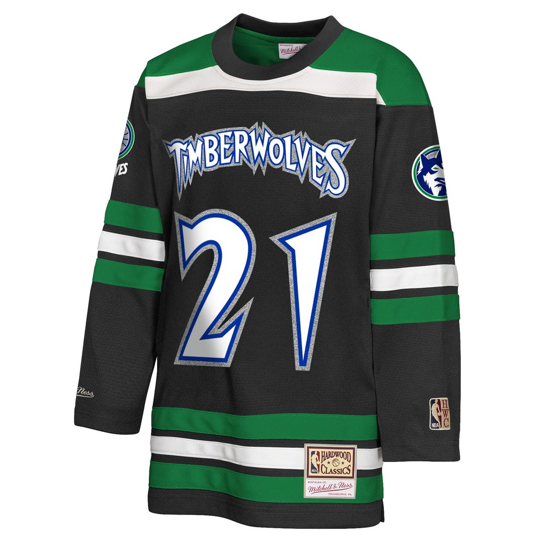 Kevin Garnett | Minnesota Timberwolves | Youth Maxxed Out 2.0 Fashion Hockey Jersey - Black