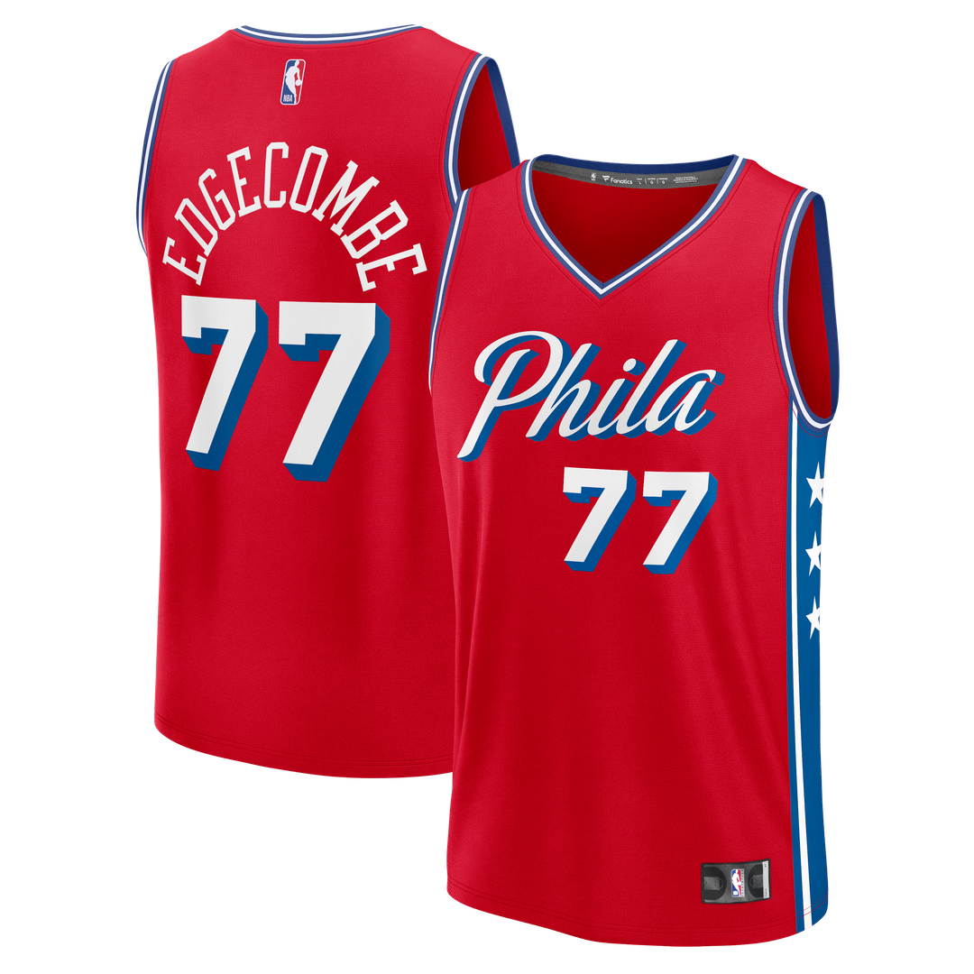 VJ Edgecombe | Philadelphia 76ers | Fast Break Replica Player Jersey - Statement Edition - Red