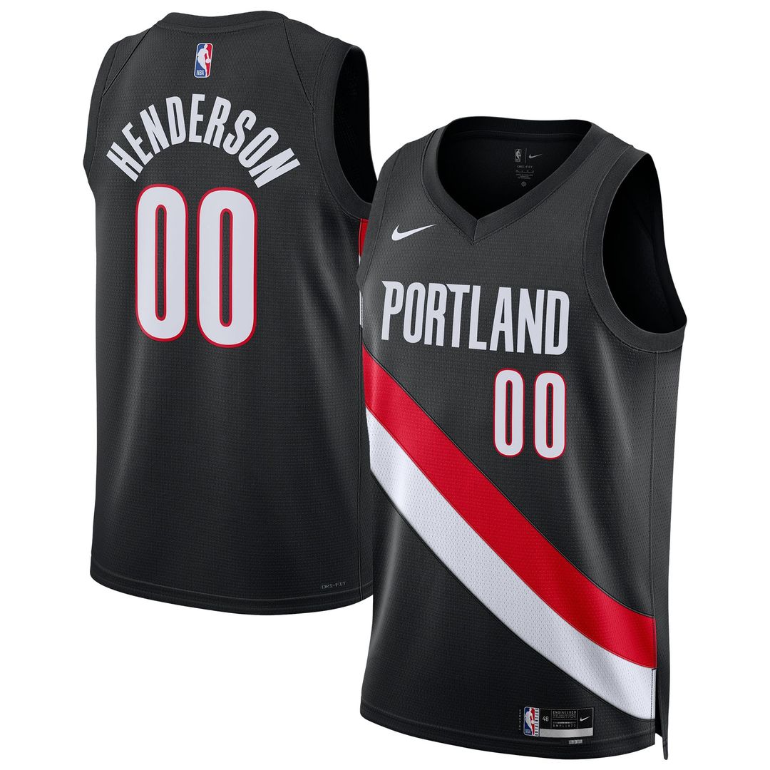 Scoot Henderson | Portland Trail Blazers | Unisex Swingman Jersey - Icon Edition - Black