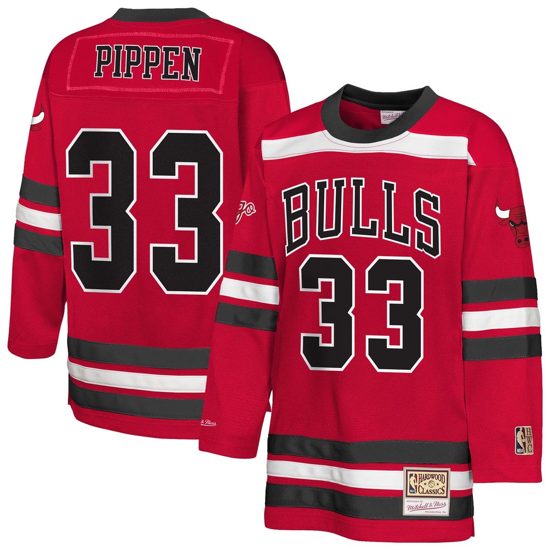 Scottie Pippen | Chicago Bulls | Youth Maxxed Out 2.0 Fashion Hockey Jersey - Red