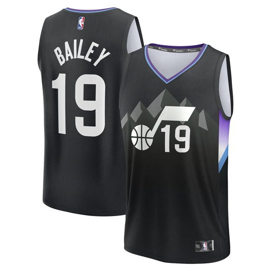 Ace Bailey | Utah Jazz | 2025 NBA Draft First Round Pick Fast Break Replica Jersey - Statement Edition - Black