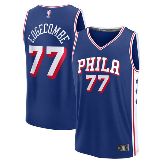 V. J. Edgecombe | Philadelphia 76ers | 2025 NBA Draft First Round Pick Fast Break Replica Jersey - Icon Edition - Royal