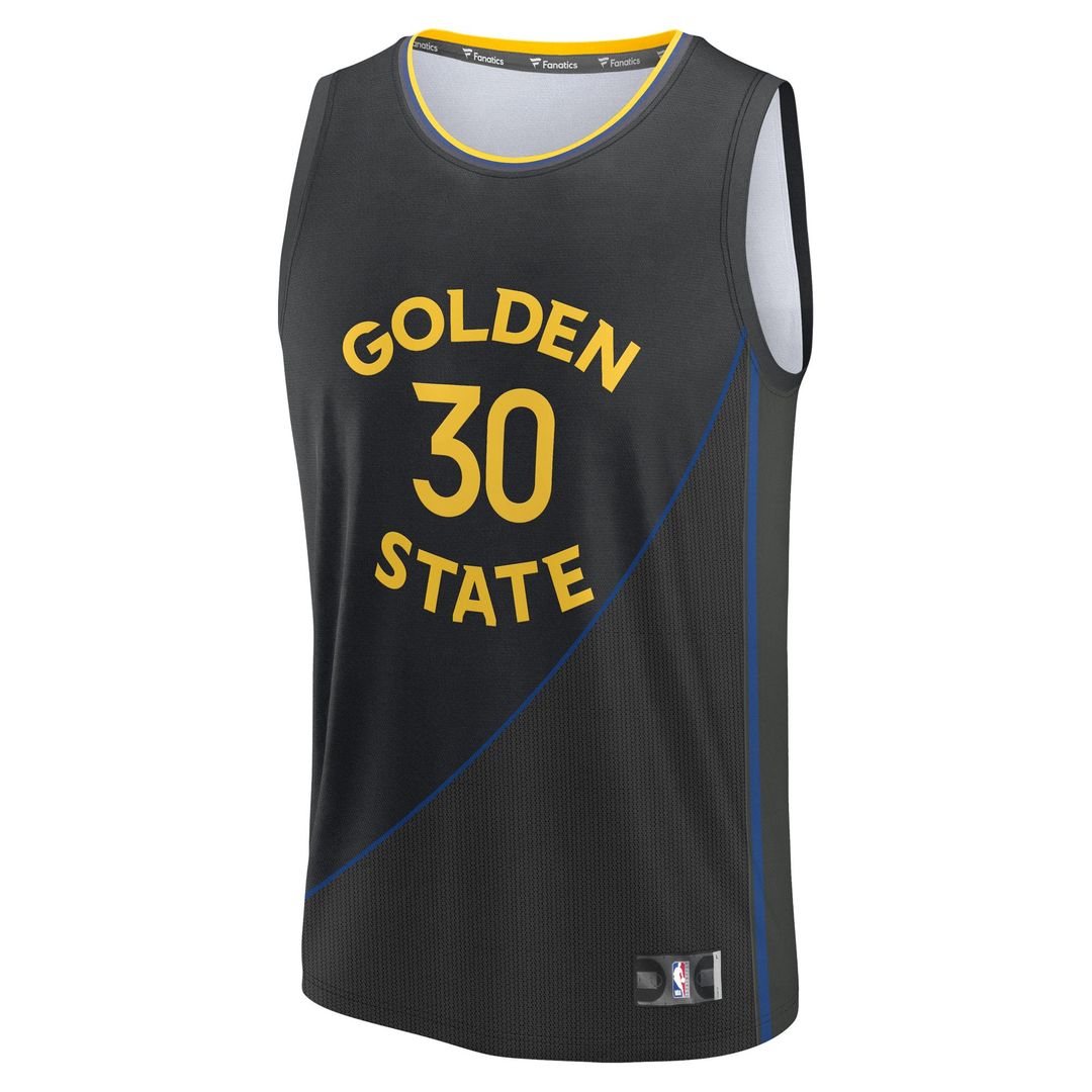 Stephen Curry | Golden State Warriors | Fast Break Replica Player Jersey - Statement Edition - Black