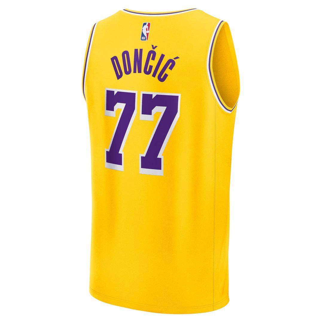 Luka Doncic | Los Angeles Lakers | Youth Fast Break Replica Player Jersey - Gold
