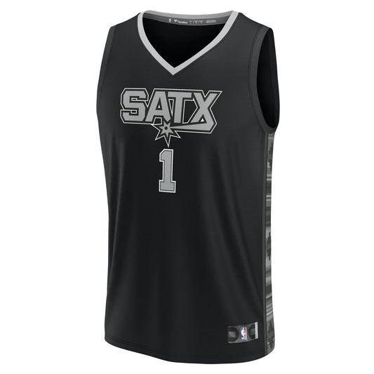 Victor Wembanyama | San Antonio Spurs | Youth Fast Break Player Jersey - Statement Edition - Black
