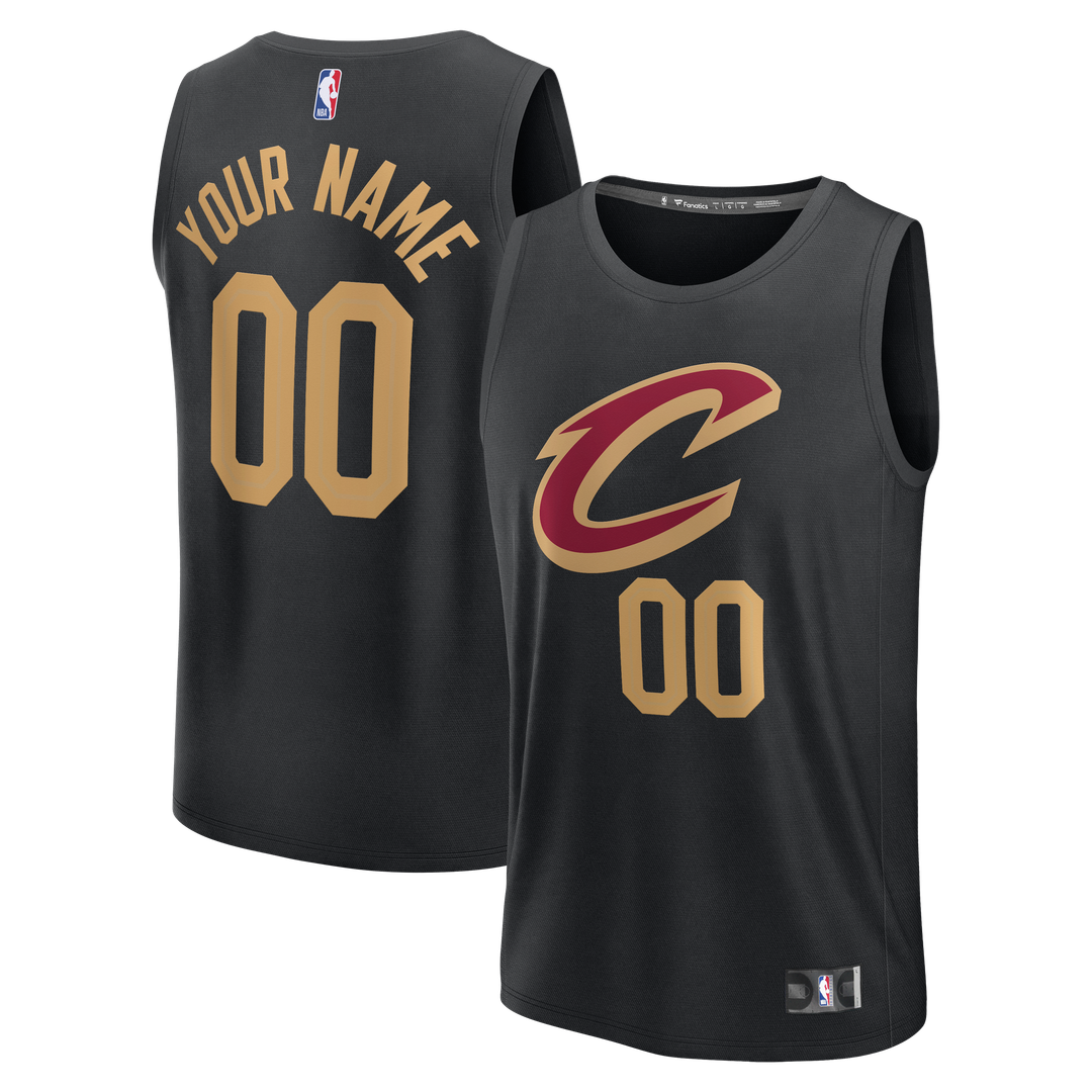 Cleveland Cavaliers | Youth Fast Break Custom Jersey - Statement Edition - Black