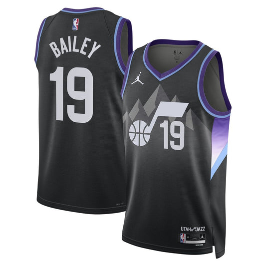 Ace Bailey | Utah Jazz | Unisex Swingman Player Jersey - Statement Edition - Black