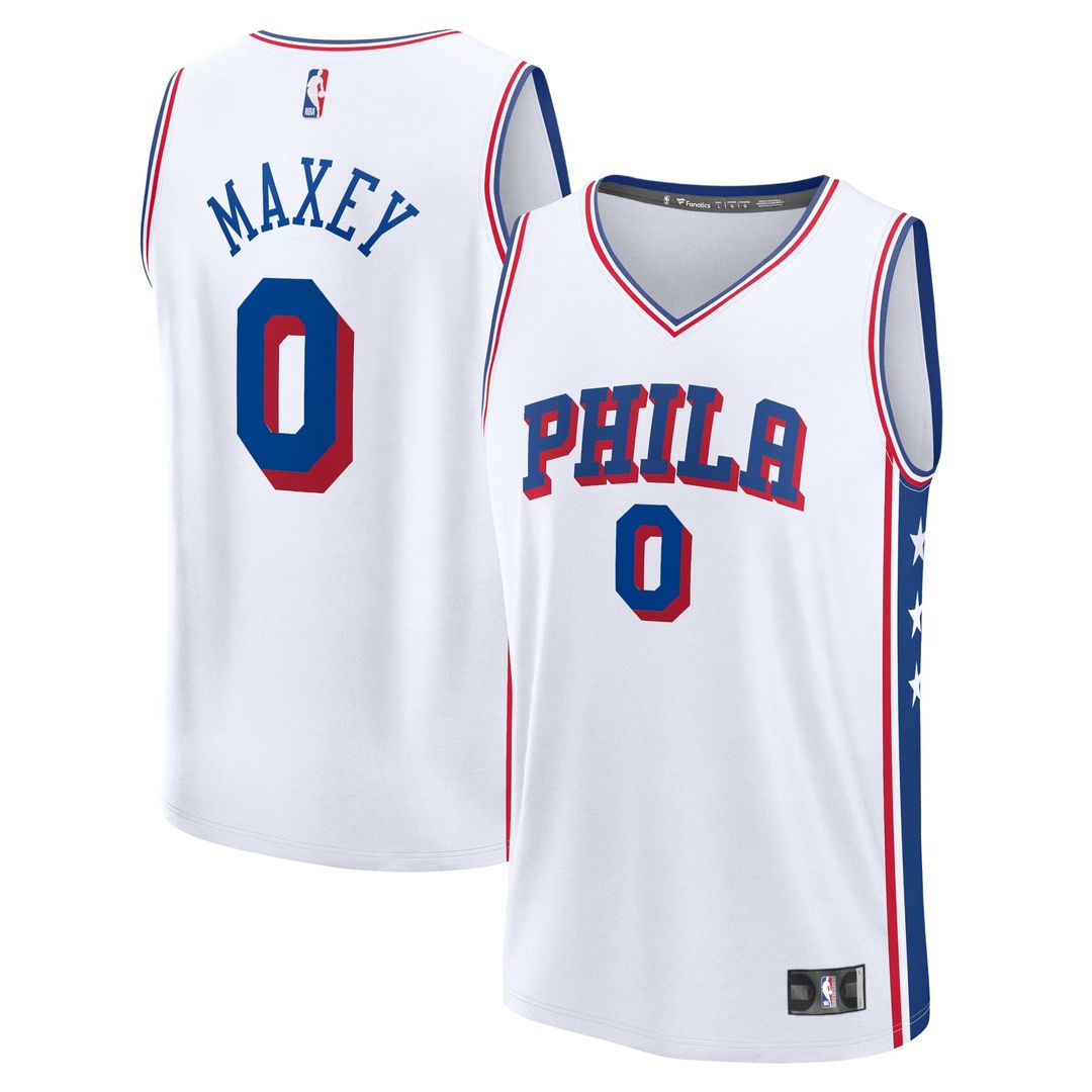 Tyrese Maxey | Philadelphia 76ers | Fast Break Replica Player Jersey - Association Edition - White