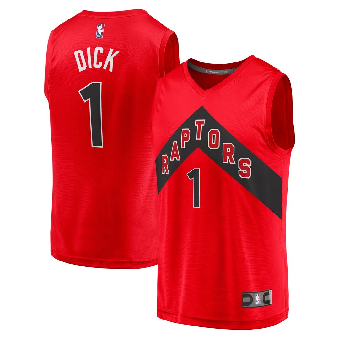 Gradey Dick | Toronto Raptors | Fast Break Player Jersey - Icon Edition - Red
