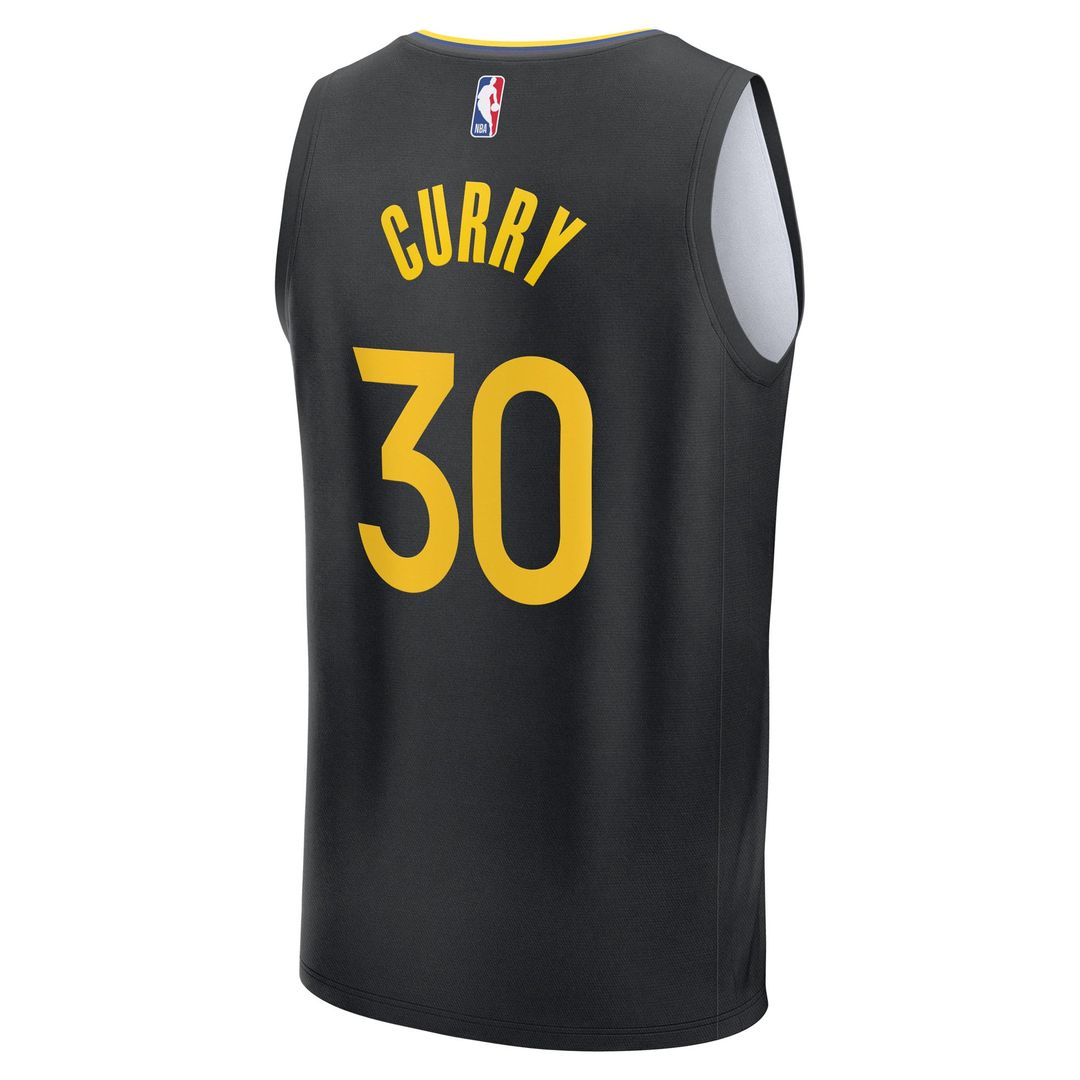 Stephen Curry | Golden State Warriors | Fast Break Replica Player Jersey - Statement Edition - Black