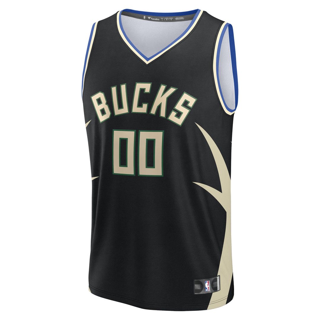 Milwaukee Bucks | Youth Fast Break Custom Replica Jersey - Black - Statement Edition