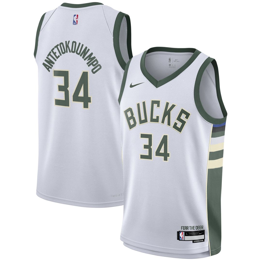 Giannis Antetokounmpo | Milwaukee Bucks | Youth Swingman Jersey - Association Edition - White