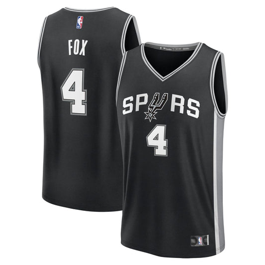 De'Aaron Fox | San Antonio Spurs | Fast Break Replica Player Jersey - Icon Edition - Black
